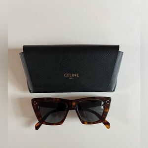 Celine Brown Tortoise Sunglasses with Black Case